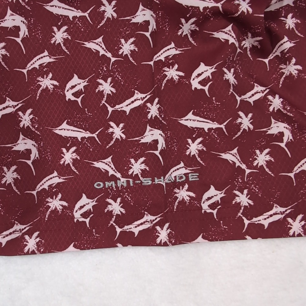 Columbia PFG Men XXL Short Sleeve Marlin Palm Tree Fishing Shirt Outdoors FM1039 - Picture 5 of 9